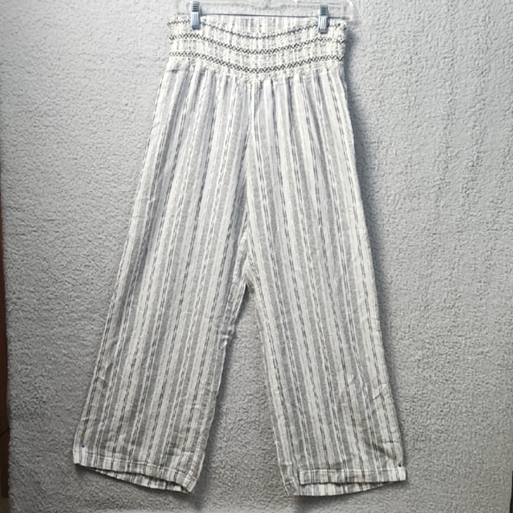Rewash Black and White Striped Wide Leg Pants
